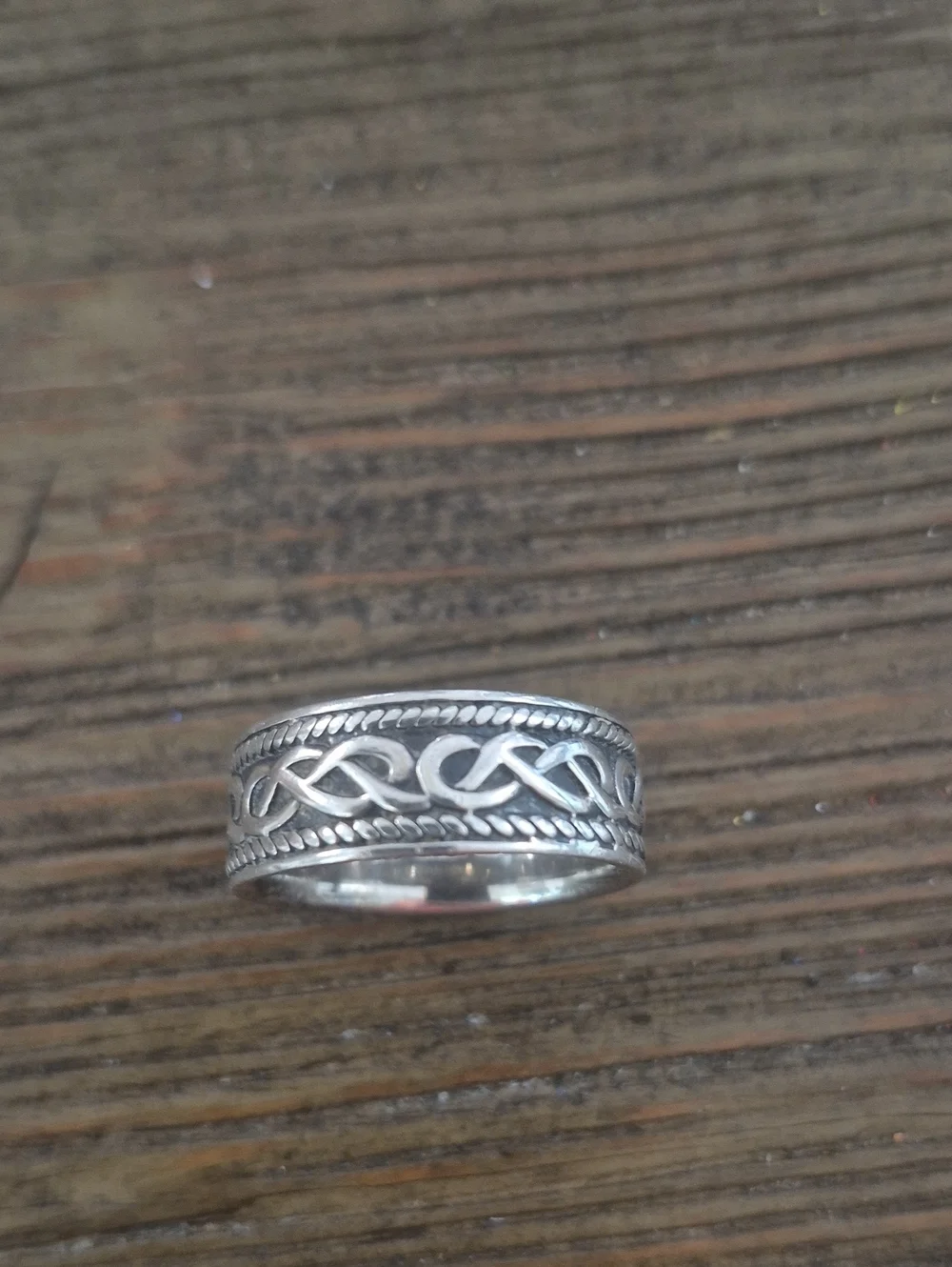 Mens Sterling Silver Celtic Knot Wedding Ring SZ 10 From IRELAND